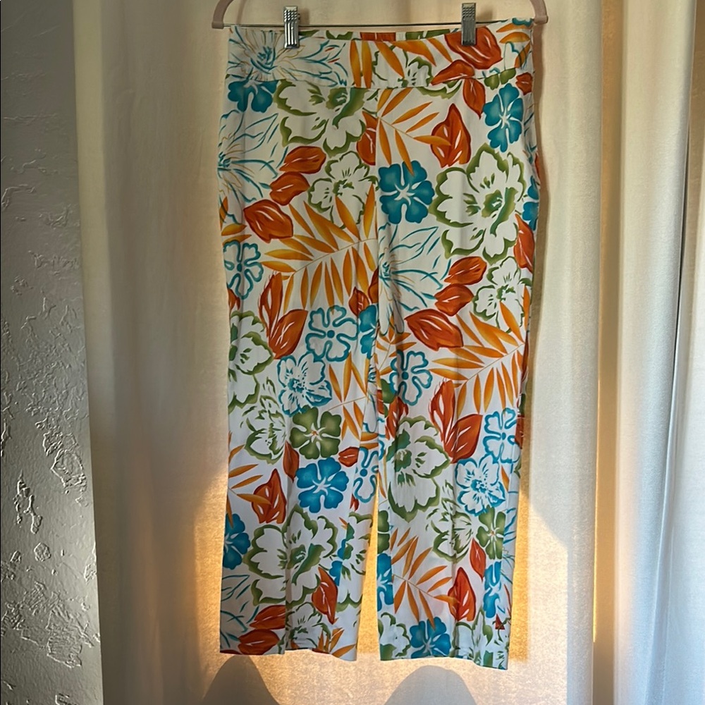 Paraphrase Floral Print Pants with Vibrant Colors